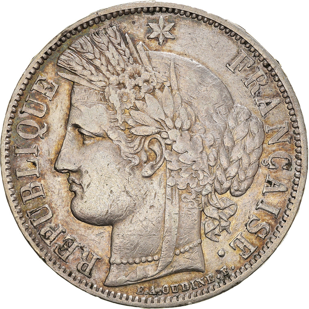Moneta, Francja, Cérès, 5 Francs, 1870, Paris, EF(40-45), Srebro, KM:818.1