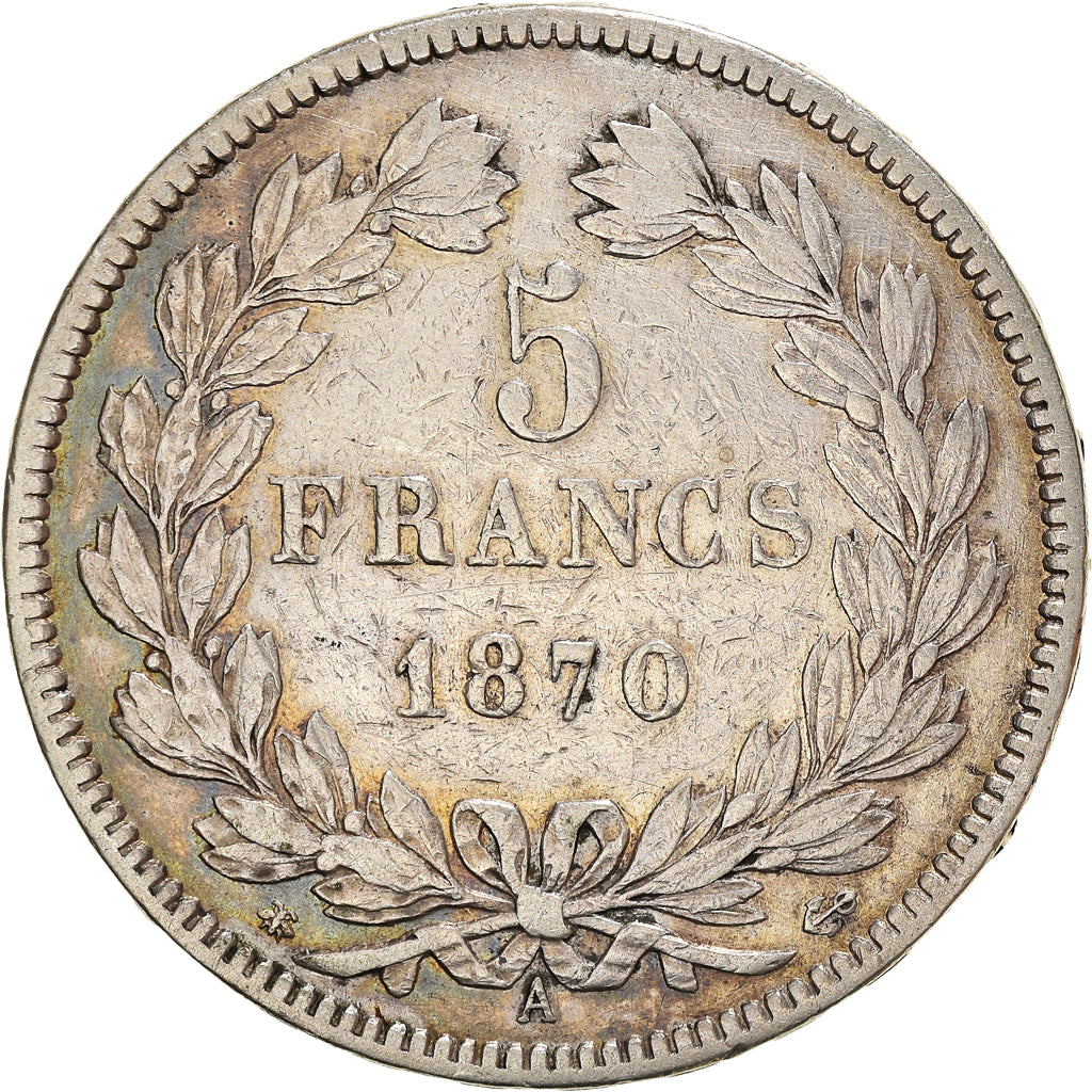 Moneta, Francja, Cérès, 5 Francs, 1870, Paris, EF(40-45), Srebro, KM:818.1