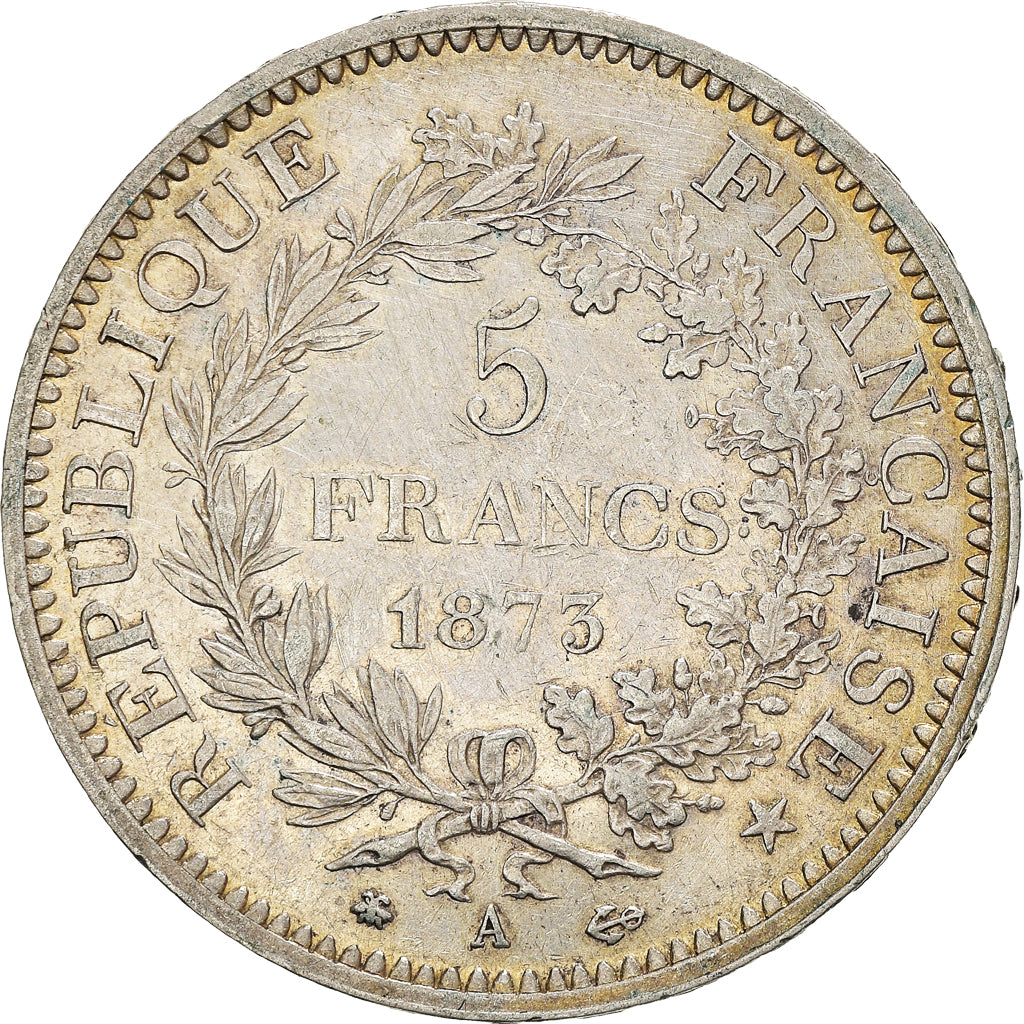 Moneta, Francia, Hercule, 5 Francs, 1873, Paris, BB, Argento, KM:820.1