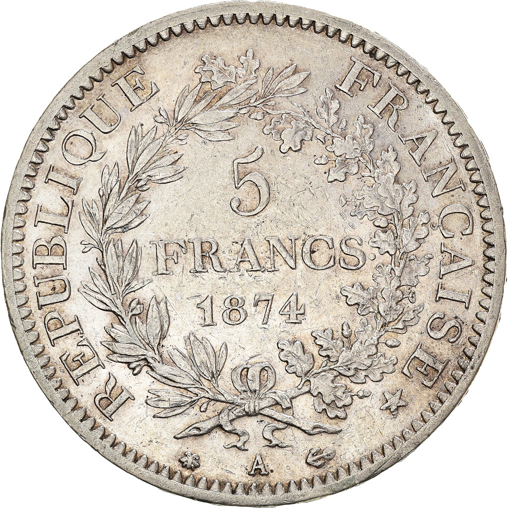 Coin, France, Hercule, 5 Francs, 1874, Paris, VF(30-35), Silver, KM:820.1
