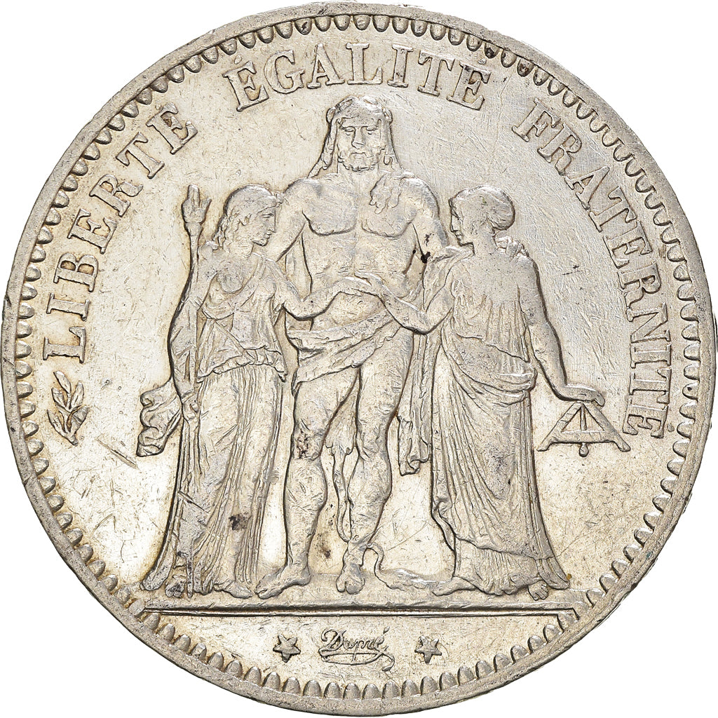 Moneda, Francia, Hercule, 5 Francs, 1875, Paris, BC+, Plata, KM:820.1
