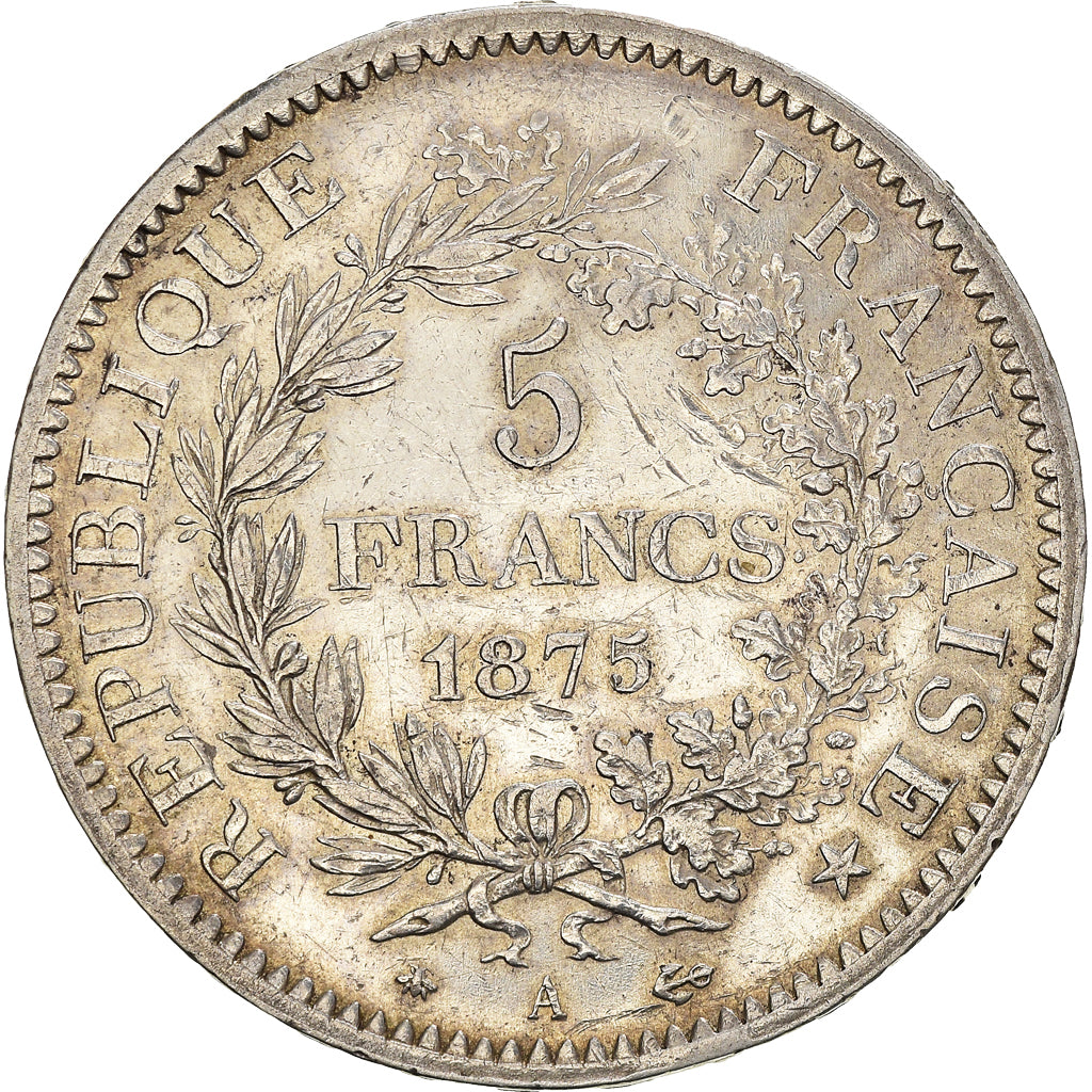 Moneta, Francia, Hercule, 5 Francs, 1875, Paris, BB, Argento, KM:820.1