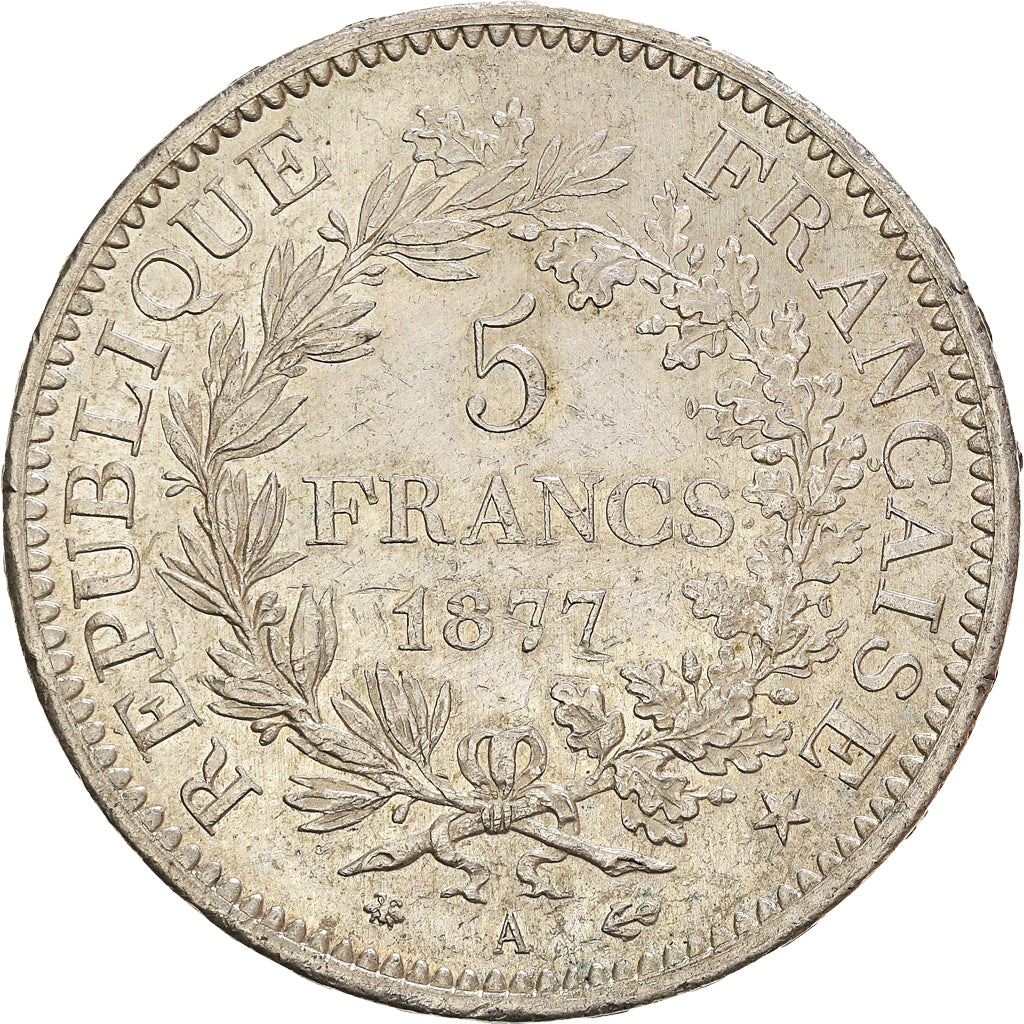 Coin, France, Hercule, 5 Francs, 1877, Paris, EF(40-45), Silver, KM:820.1
