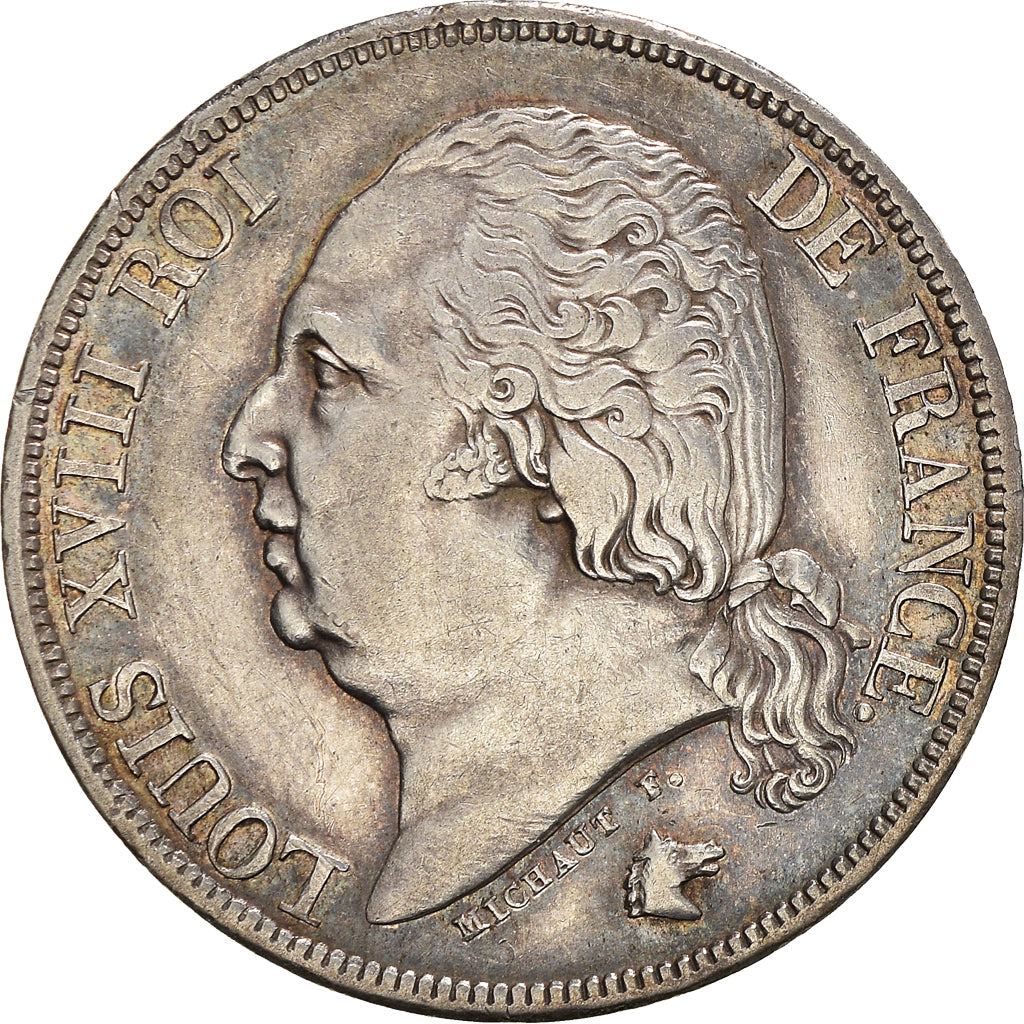 Munten, Frankrijk, Louis XVIII, 2 Francs, 1824, Paris, ZF+, Zilver, KM:710.1