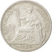 FRENCH INDO-CHINA, 10 Cents, 1893, Paris, KM #2, AU(50-53), Silver, Lecompte...