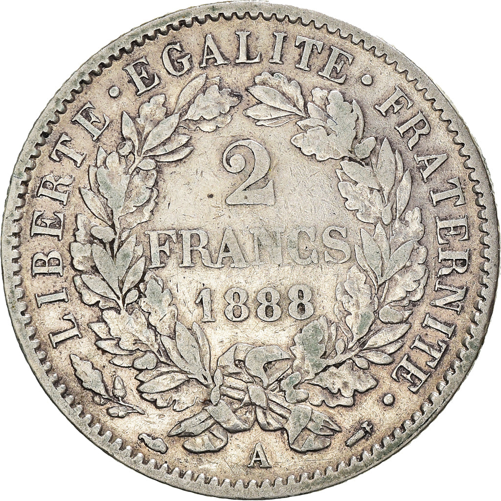 Münze, Frankreich, Cérès, 2 Francs, 1888, Paris, S+, Silber, KM:817.1