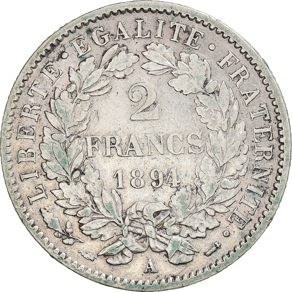 Monnaie, France, Cérès, 2 Francs, 1894, Paris, TB+, Argent, Gadoury:530a