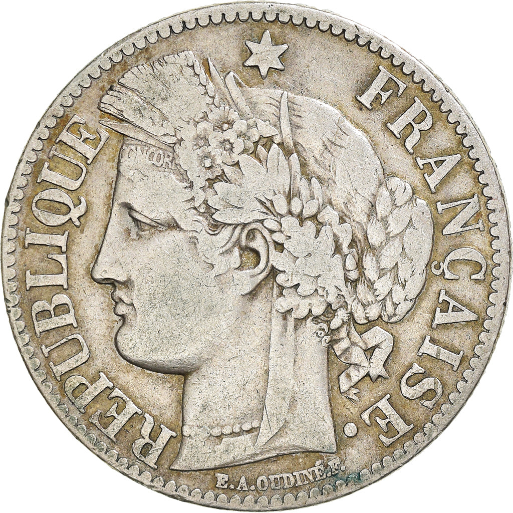 Monnaie, France, Cérès, 2 Francs, 1871, Bordeaux, TB+, Argent, Gadoury:530