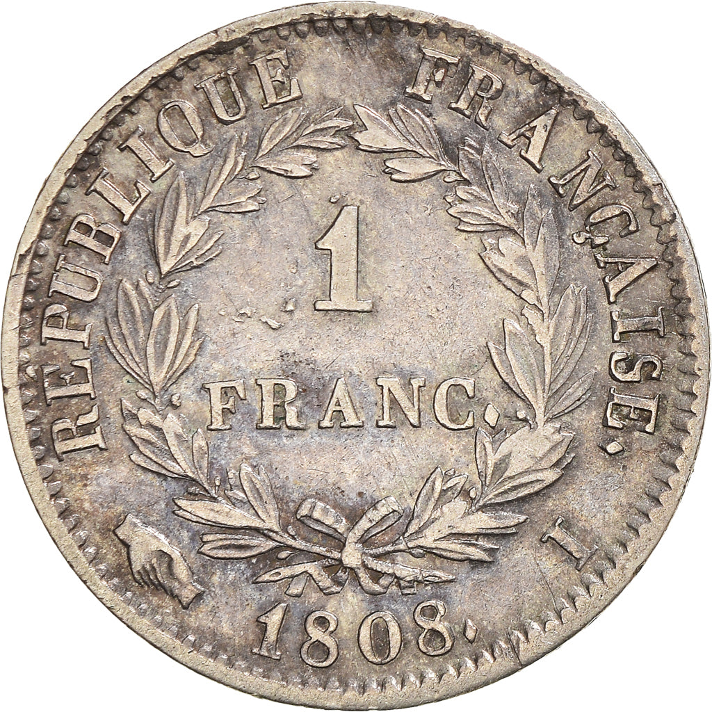 Coin, France, Napoléon I, Franc, 1808, Limoges, EF(40-45), Silver, KM:682.6