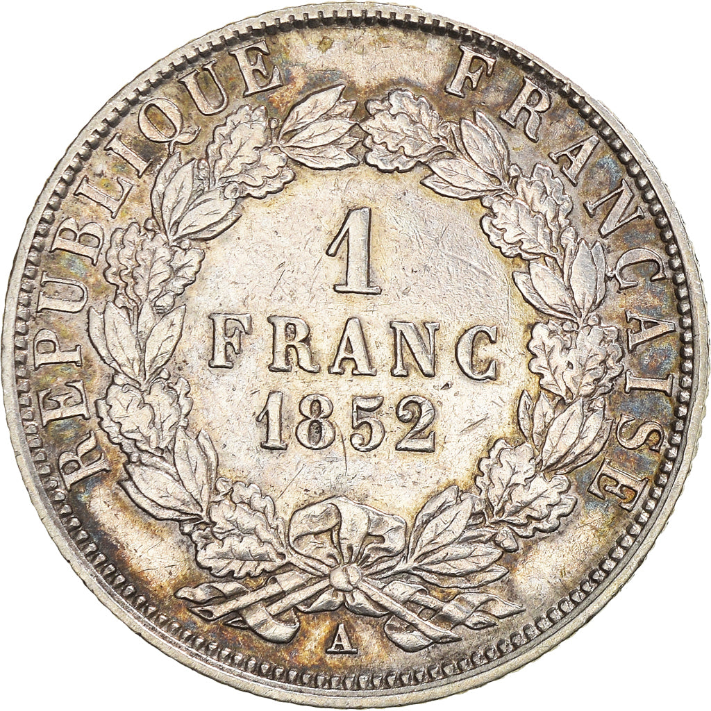 Coin, France, Napoleon III, Franc, 1852, Paris, EF(40-45), Silver, KM:772, Le