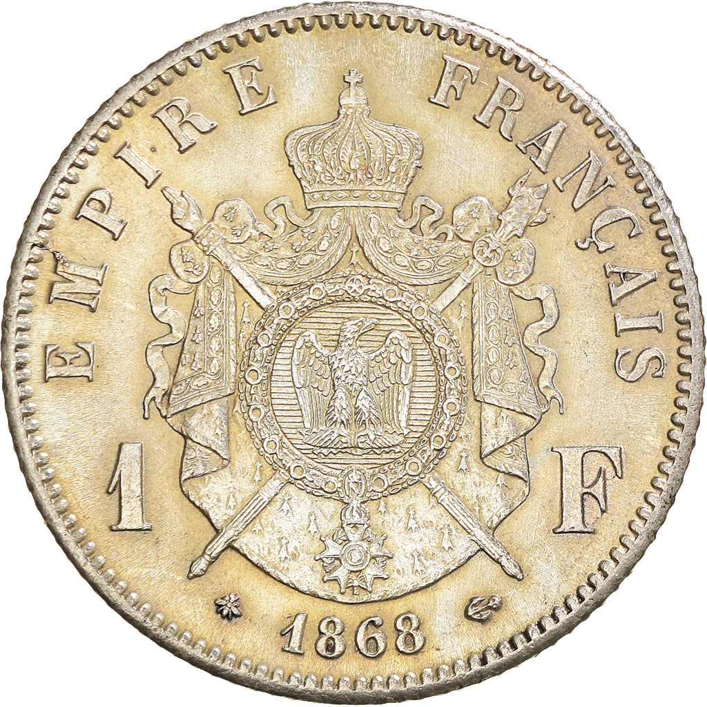 Münze, Frankreich, Napoleon III, Franc, 1868, Paris, VZ, Silber, KM:806.1