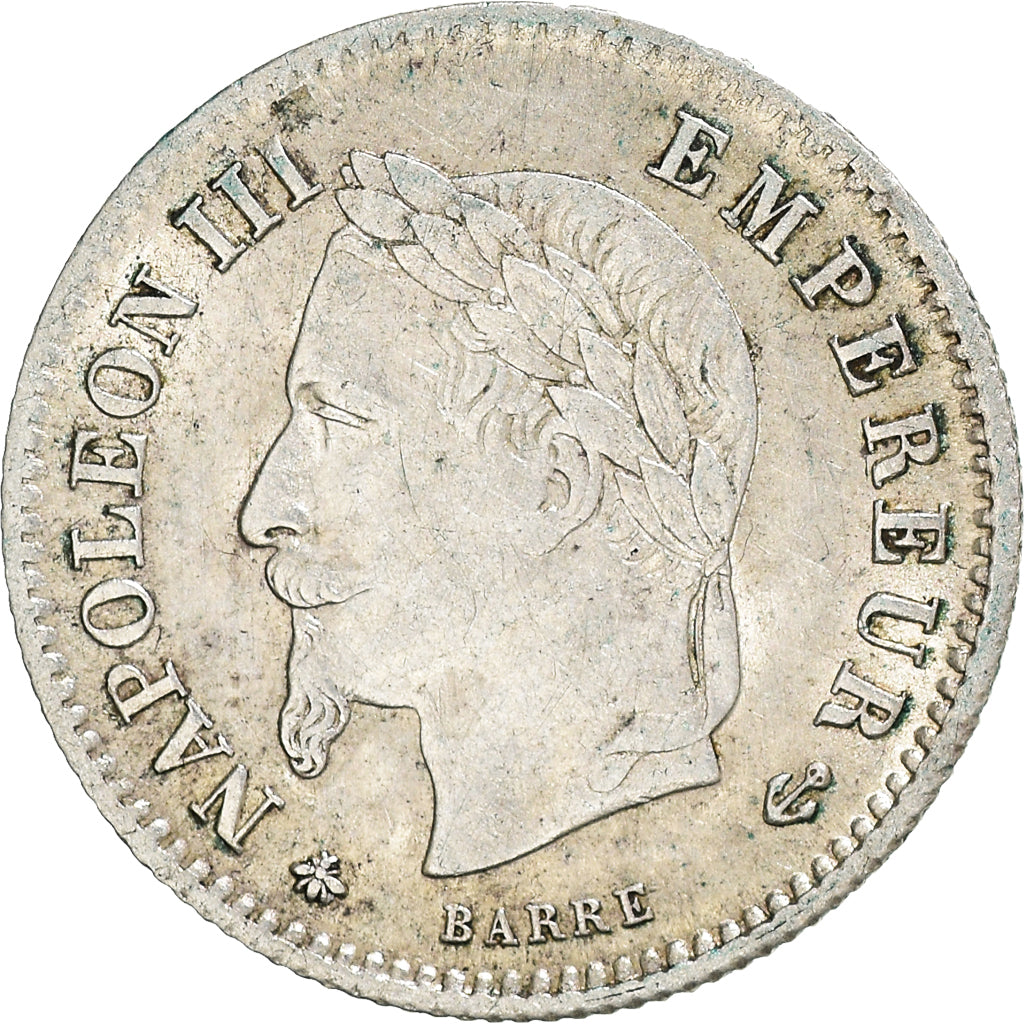 Moneta, Francia, Napoleon III, 20 Centimes, 1867, Paris, BB, Argento, KM:808.1