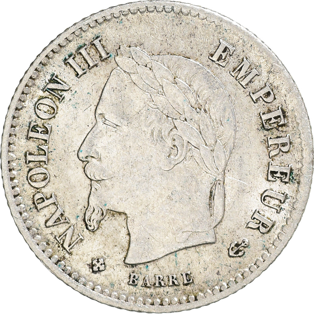 Coin, France, Napoleon III, 20 Centimes, 1867, Strasbourg, EF(40-45), Silver