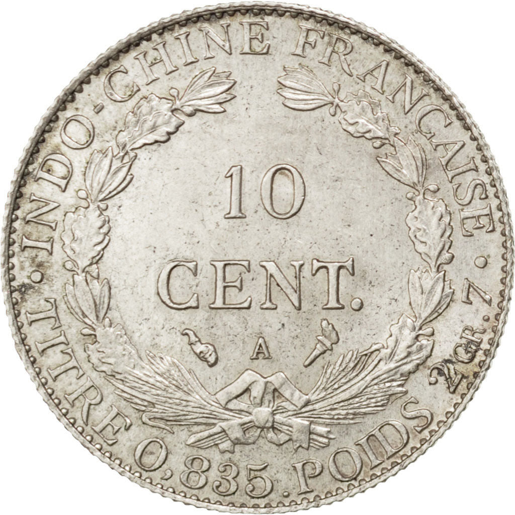 FRENCH INDO-CHINA, 10 Cents, 1899, Paris, KM #9, AU(55-58), Silver, Lecompte...