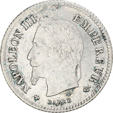 Coin, France, Napoleon III, 20 Centimes, 1867, Strasbourg, EF(40-45), Silver