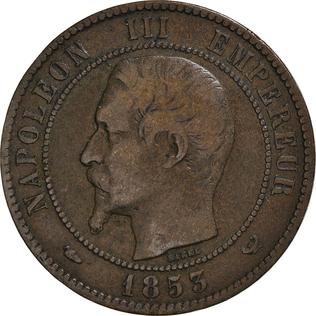 Coin, France, 10 Centimes, 1853, Lille, VF(20-25), Bronze, KM:M24, Gadoury:249c