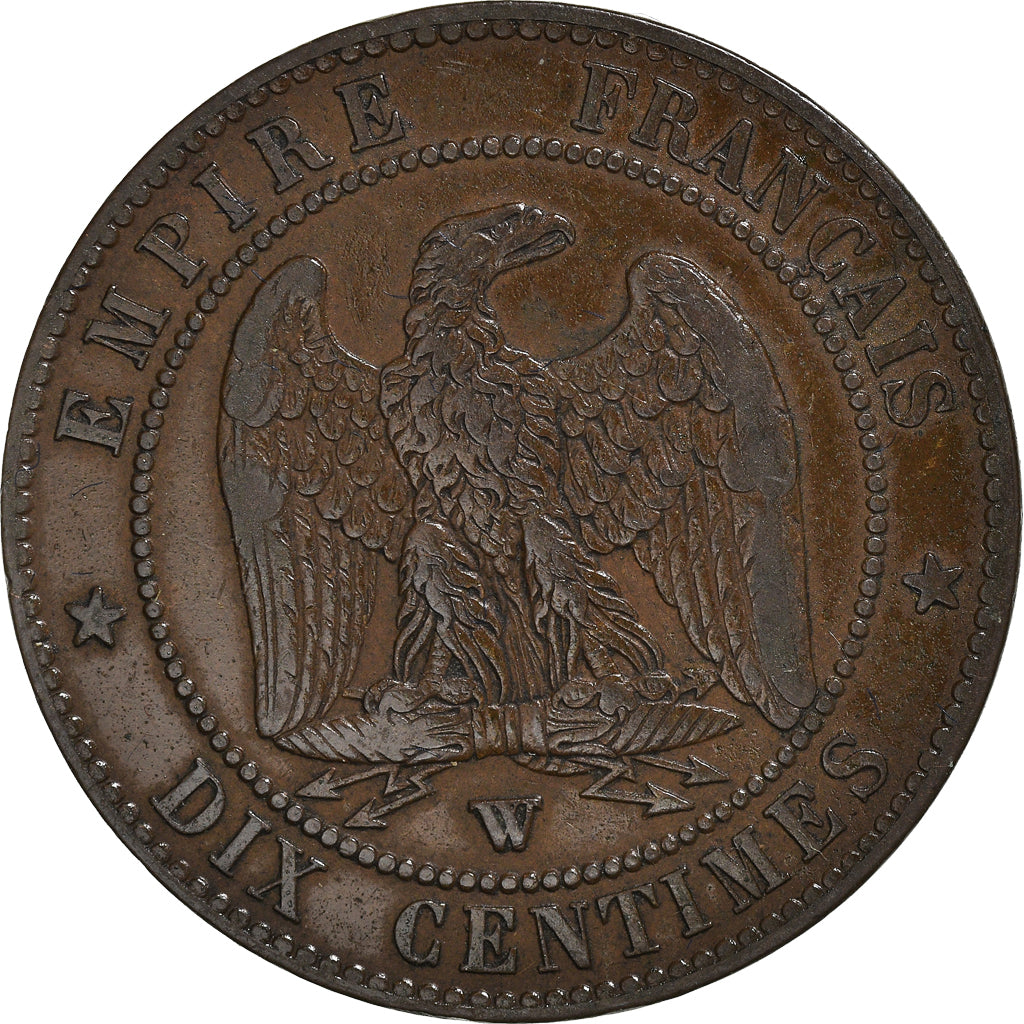 Monnaie, France, Napoleon III, 10 Centimes, 1856, Lille, TTB, Bronze
