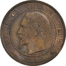Coin, France, Napoleon III, 10 Centimes, 1856, Strasbourg, AU(55-58), Bronze