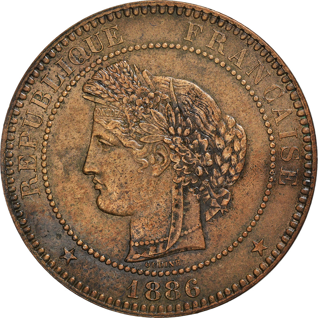 Moneta, Francia, Cérès, 10 Centimes, 1886, Paris, BB+, Bronzo, KM:815.1
