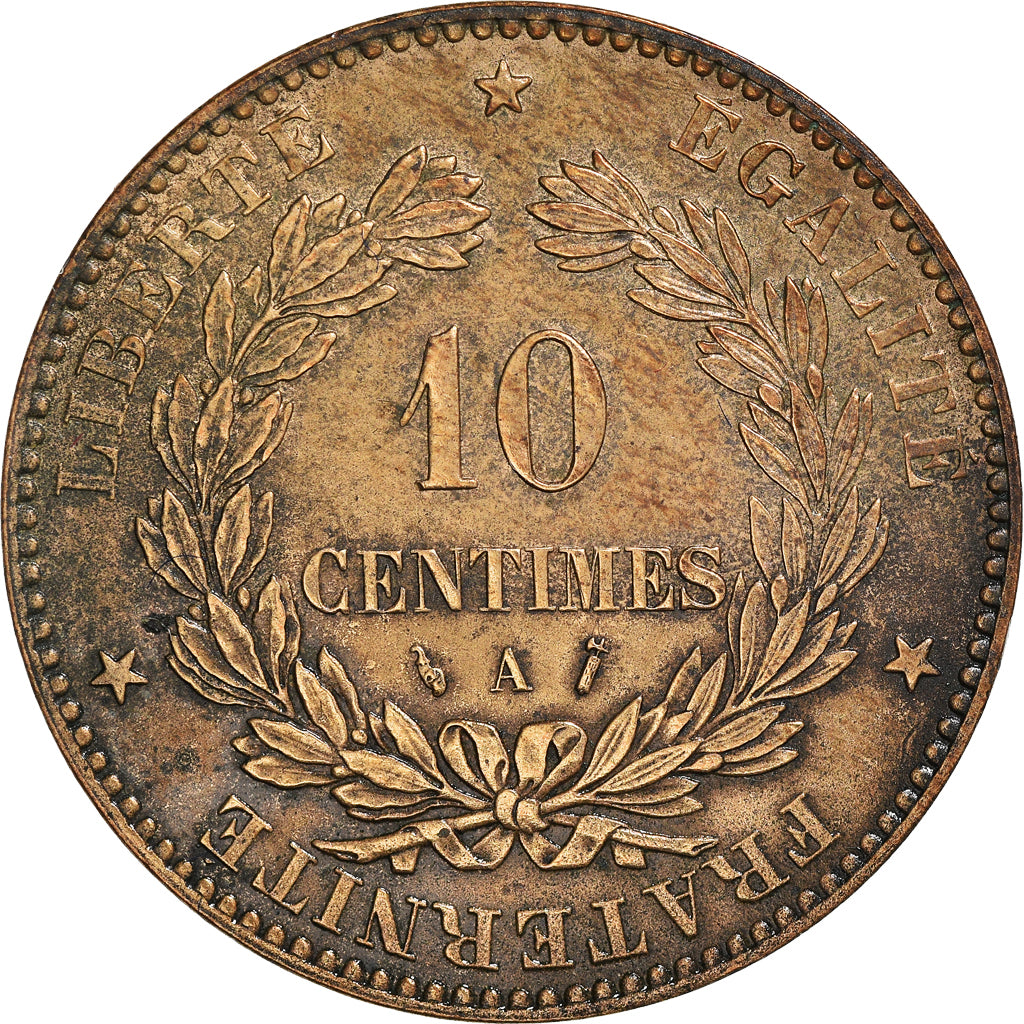 Moneta, Francia, Cérès, 10 Centimes, 1886, Paris, BB+, Bronzo, KM:815.1