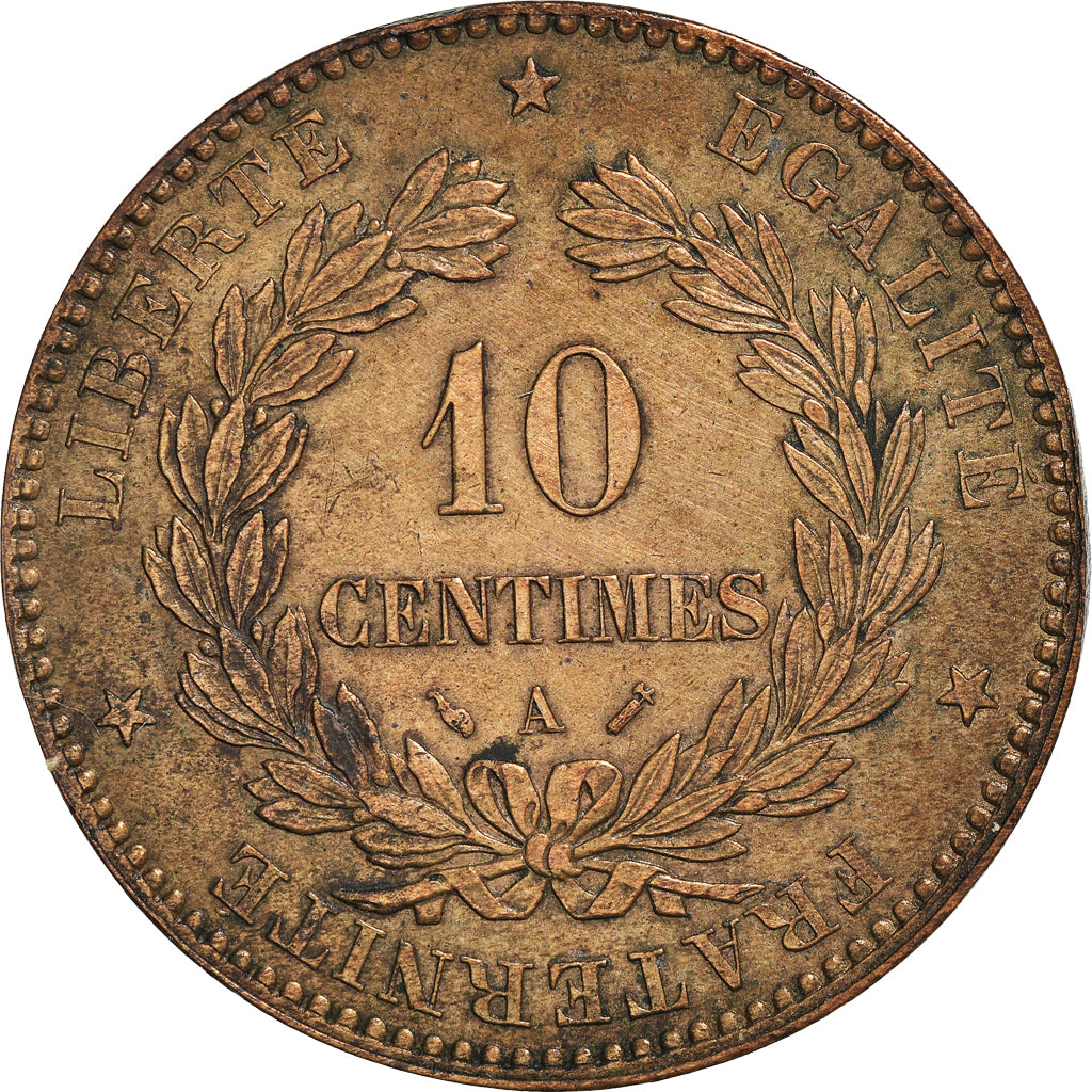 Moneda, Francia, Cérès, 10 Centimes, 1891, Paris, MBC+, Bronce, KM:815.1, Le
