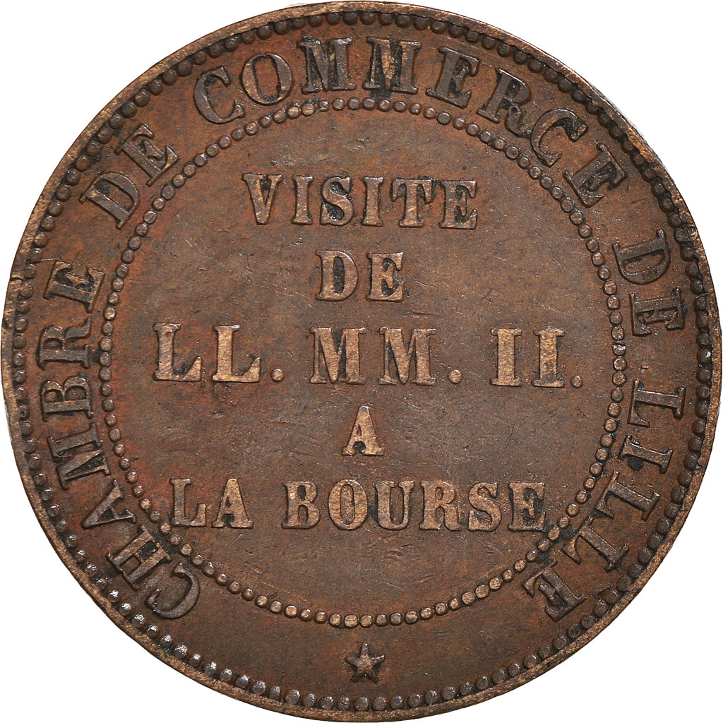 Moneta, Francja, Napoleon III, 5 Centimes, 1853, Lille, EF(40-45), Brązowy