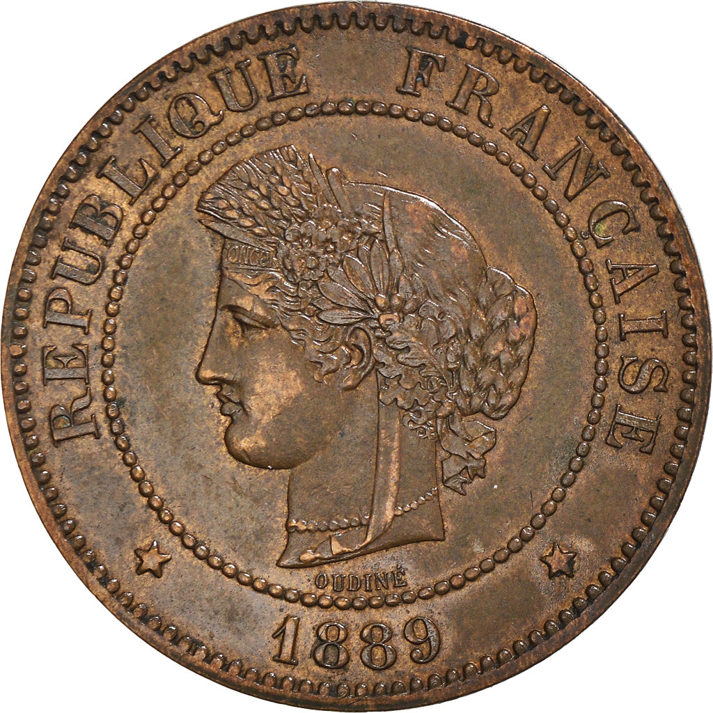 Moneta, Francia, Cérès, 5 Centimes, 1889, Paris, SPL-, Bronzo, KM:821.1