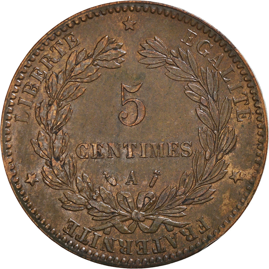 Moneta, Francia, Cérès, 5 Centimes, 1889, Paris, SPL-, Bronzo, KM:821.1