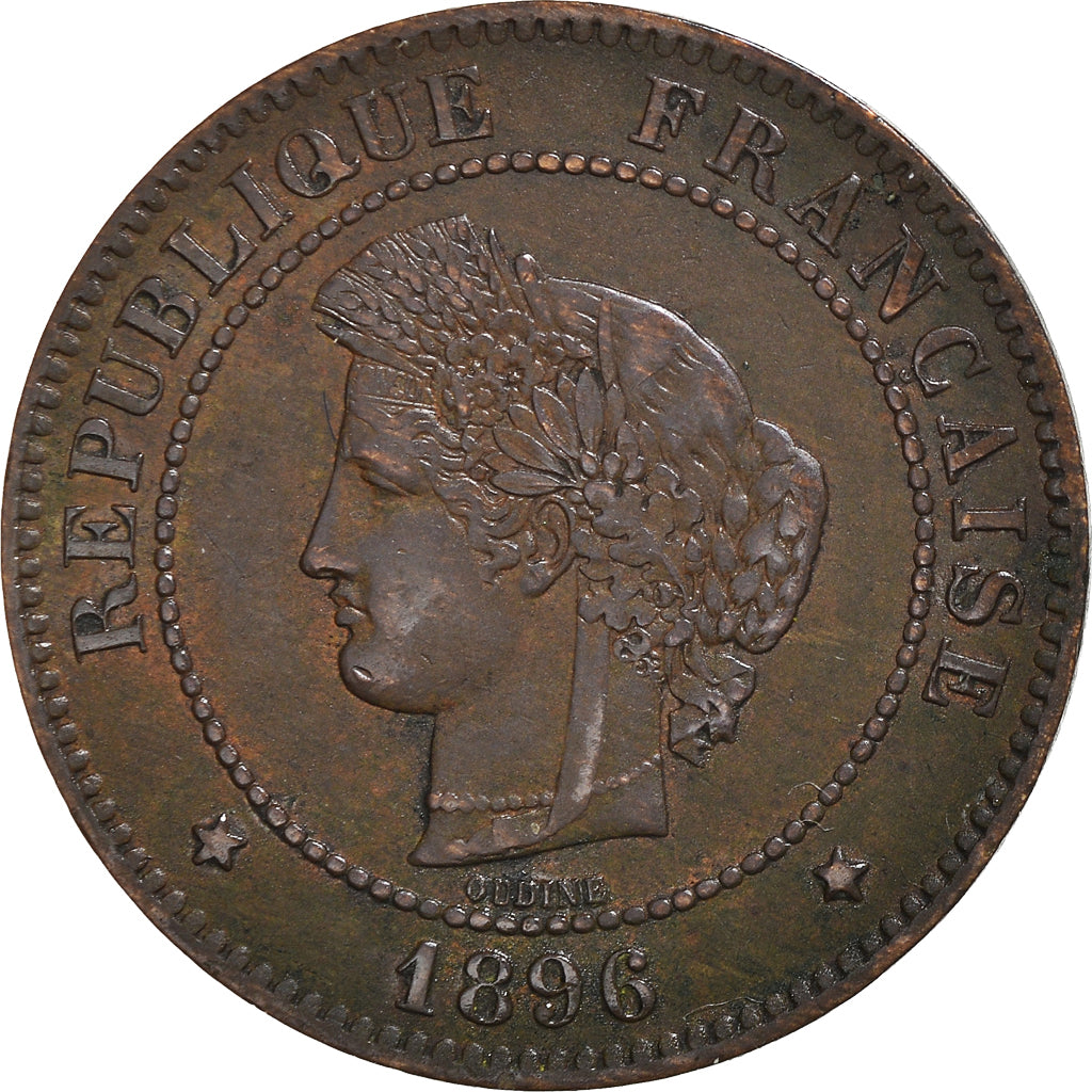 Moneta, Francia, Cérès, 5 Centimes, 1896, Paris, BB, Bronzo, KM:821.1