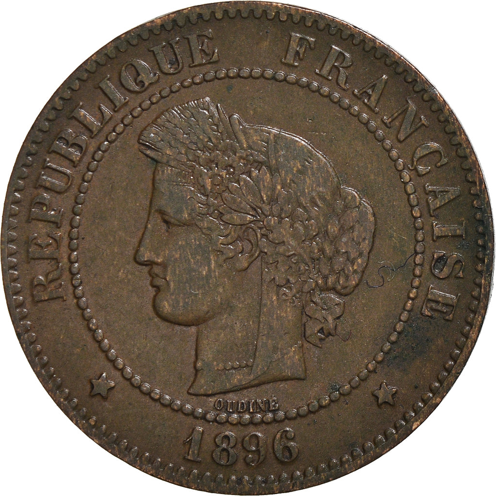 Munten, Frankrijk, Cérès, 5 Centimes, 1896, Paris, ZF+, Bronzen, KM:821.1