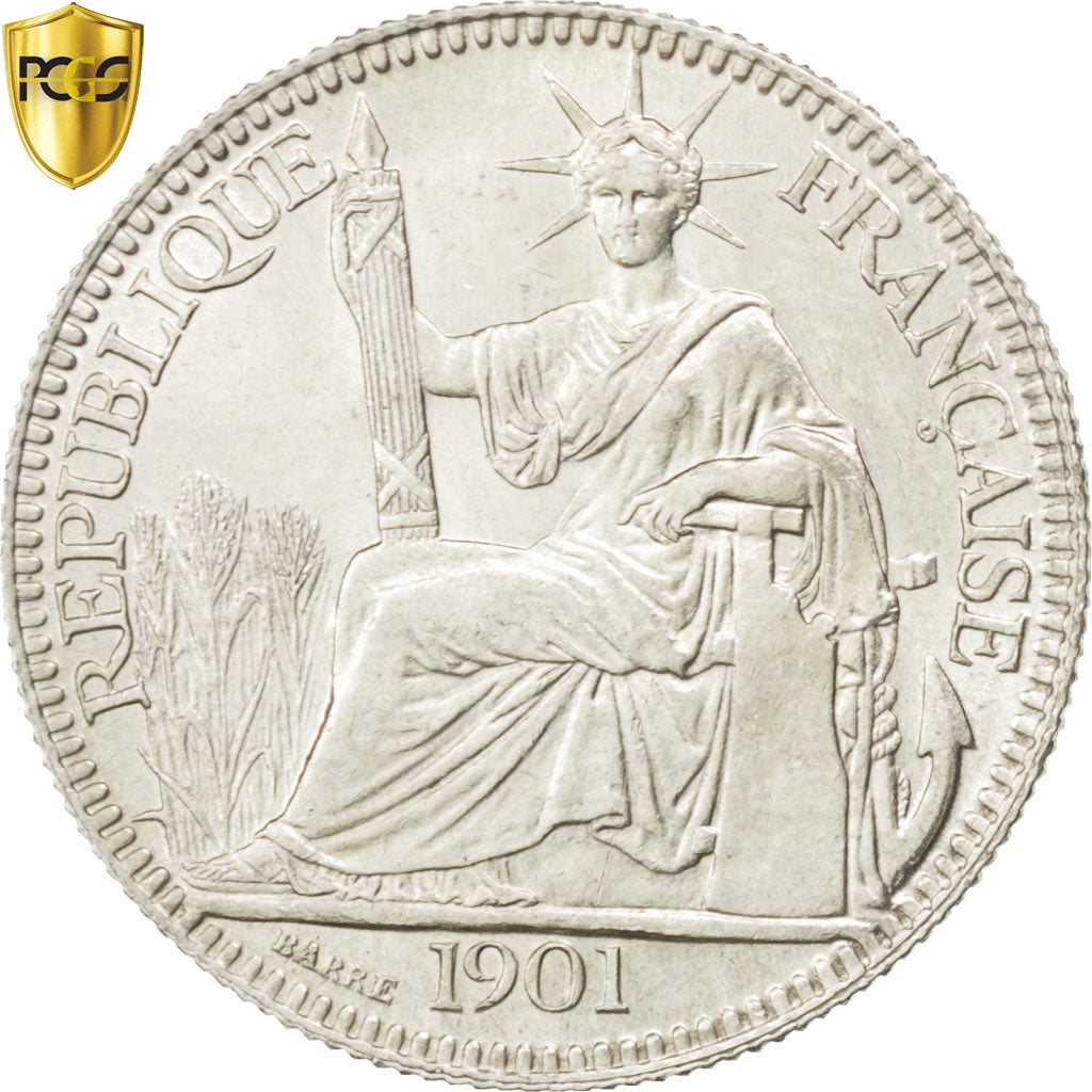 FRENCH INDO-CHINA, 10 Cents, 1901, Paris, KM:9, PCGS MS64