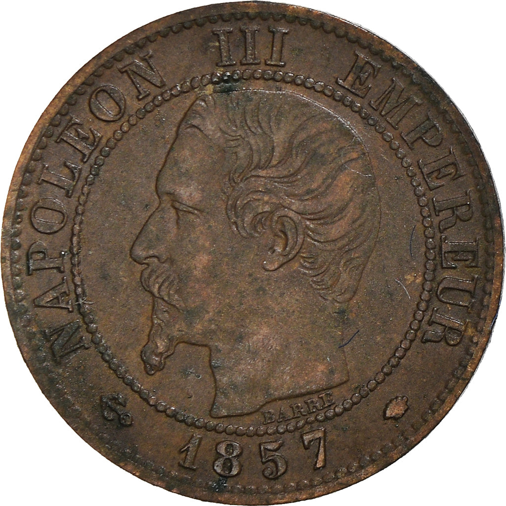 Moneta, Francia, Napoleon III, Centime, 1857, Marseille, BB, Bronzo, KM:775.6