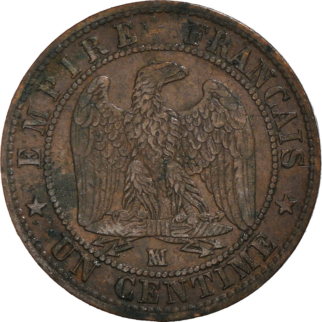 Moneta, Francia, Napoleon III, Centime, 1857, Marseille, BB, Bronzo, KM:775.6