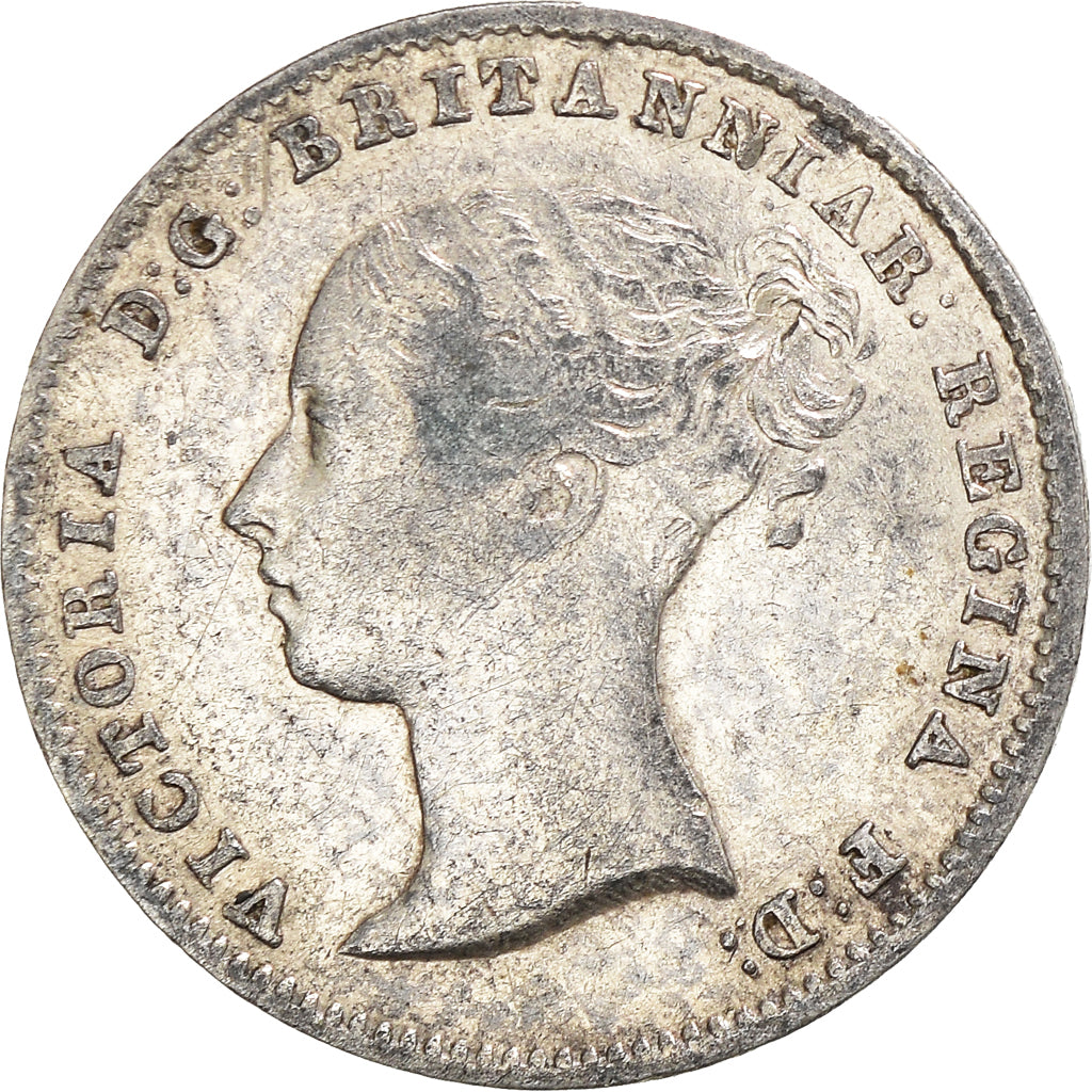 Coin, Great Britain, Victoria, 3 Pence, 1845, EF(40-45), Silver, KM:730