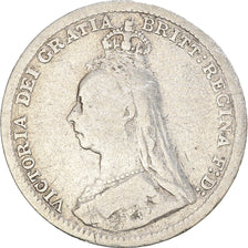 Coin, Great Britain, Victoria, 3 Pence, 1891, VF(20-25), Silver, KM:758