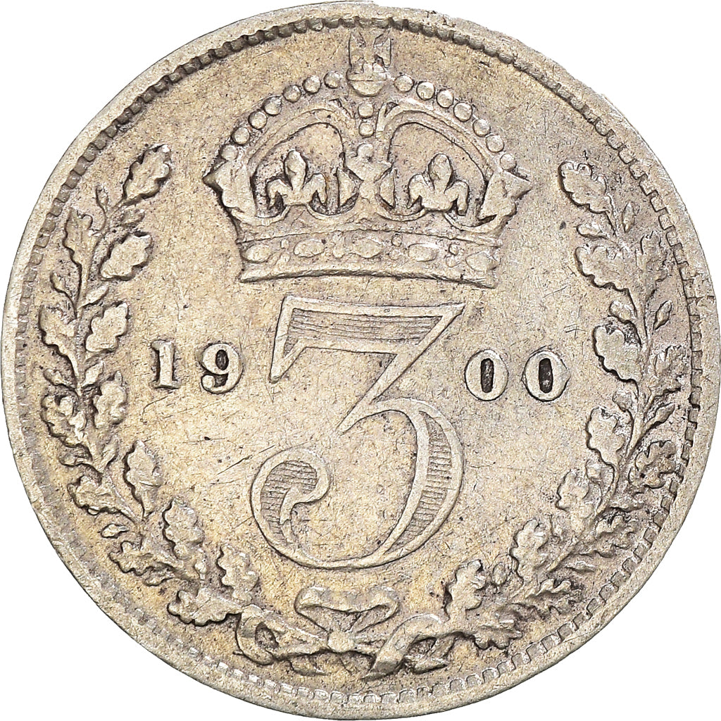 Coin, Great Britain, Victoria, 3 Pence, 1900, EF(40-45), Silver, KM:777