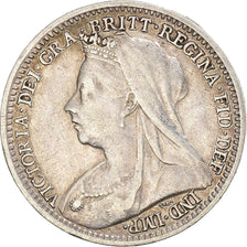 Coin, Great Britain, Victoria, 3 Pence, 1900, AU(50-53), Silver, KM:777