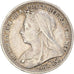 Coin, Great Britain, Victoria, 3 Pence, 1900, AU(50-53), Silver, KM:777