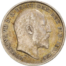 Coin, Great Britain, Edward VII, 3 Pence, 1903, EF(40-45), Silver, KM:797.1