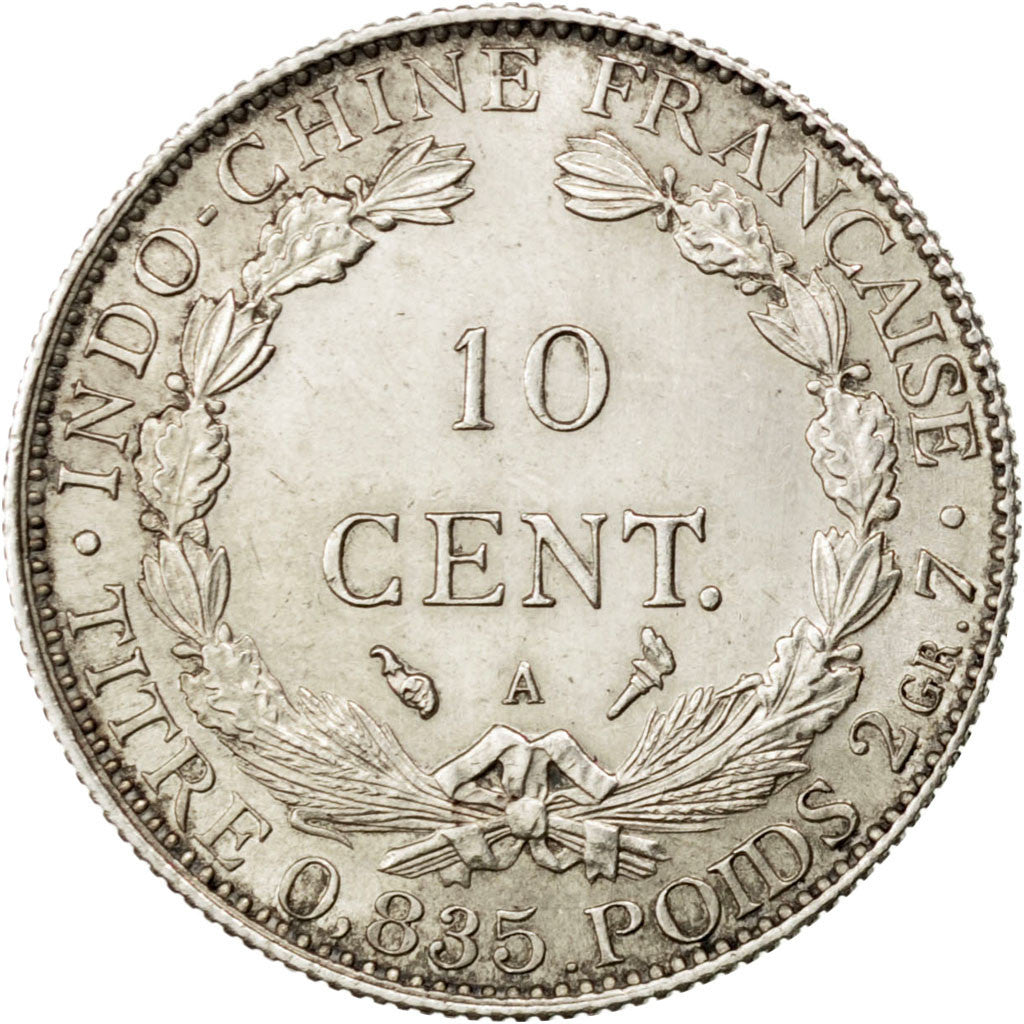 Coin, French Indochina, 10 Cents, 1902, Paris, AU(55-58), Silver, KM:9