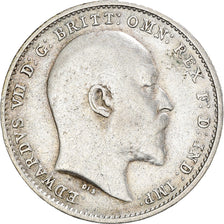 Münze, Großbritannien, Edward VII, 3 Pence, 1908, SS, Silber, KM:797.2