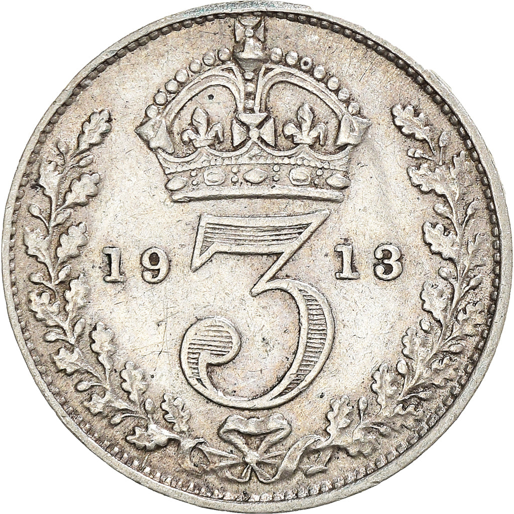 Coin, Great Britain, George V, 3 Pence, 1913, EF(40-45), Silver, KM:813