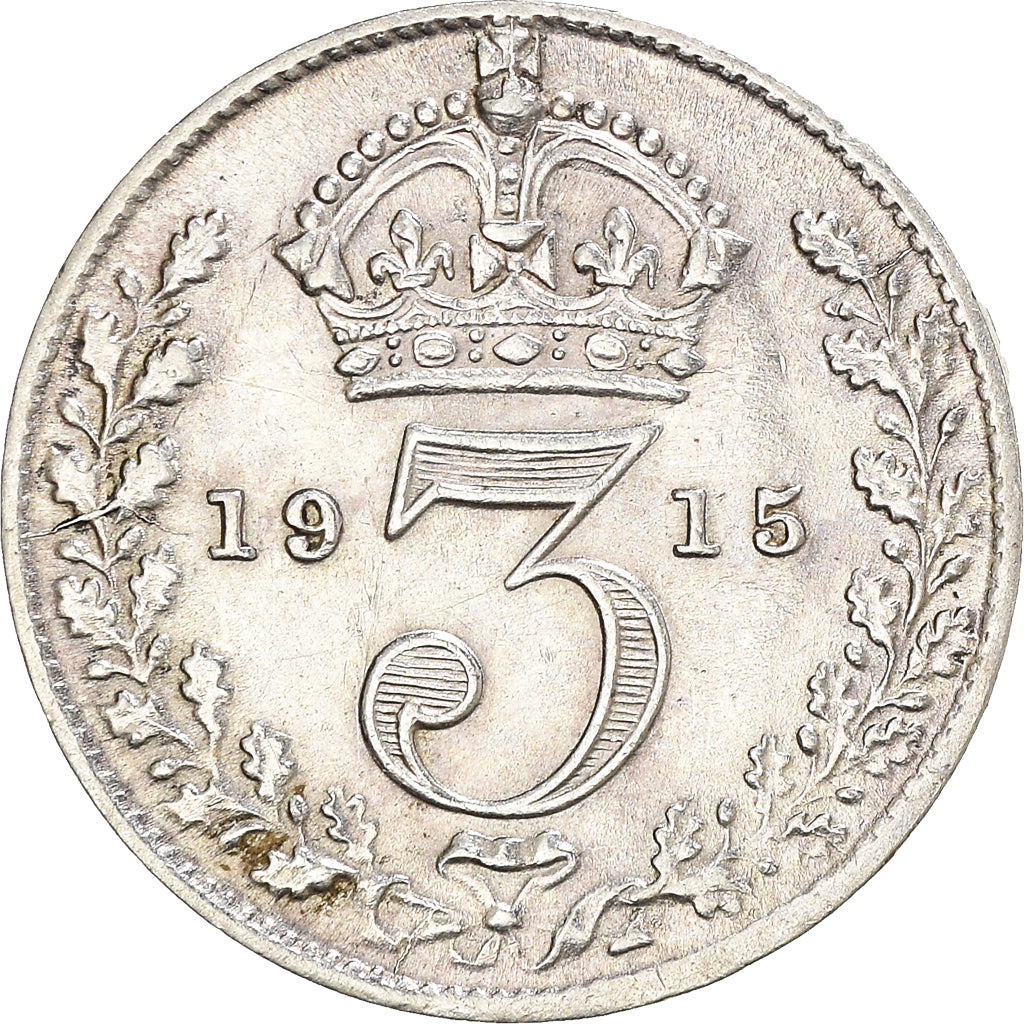 Coin, Great Britain, George V, 3 Pence, 1915, EF(40-45), Silver, KM:813