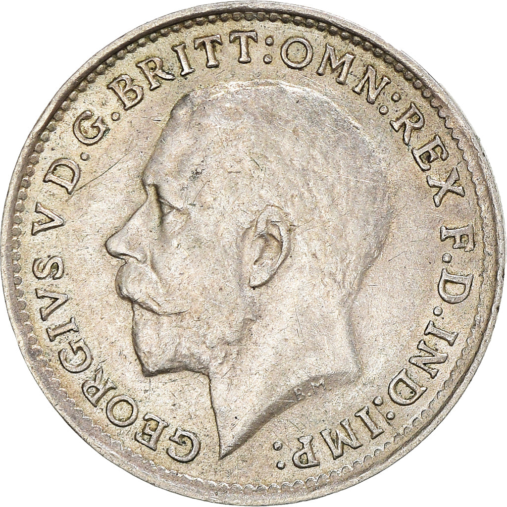 Münze, Großbritannien, George V, 3 Pence, 1916, SS+, Silber, KM:813