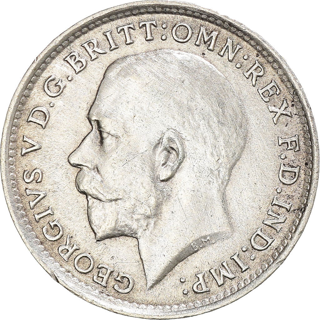 Coin, Great Britain, George V, 3 Pence, 1919, AU(50-53), Silver, KM:813