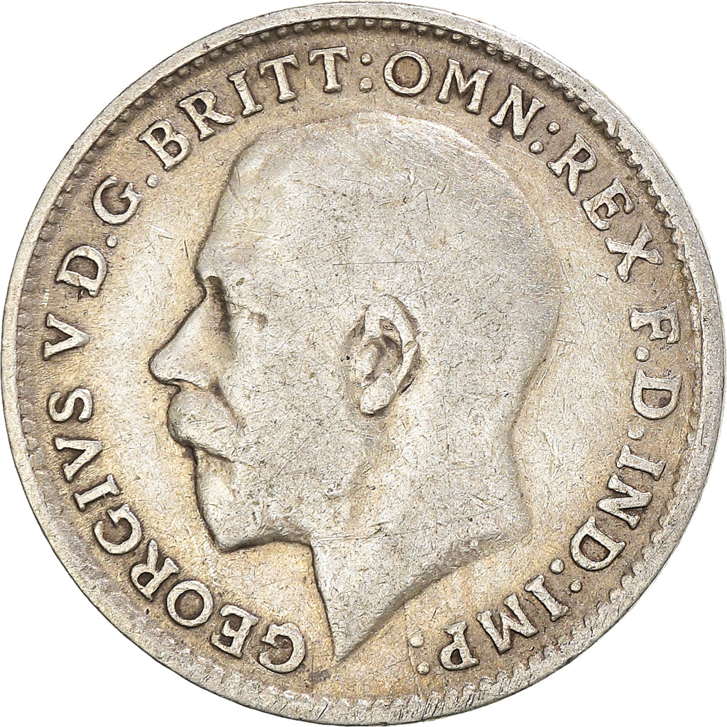 Moneda, Gran Bretaña, George V, 3 Pence, 1920, MBC, Plata, KM:813a