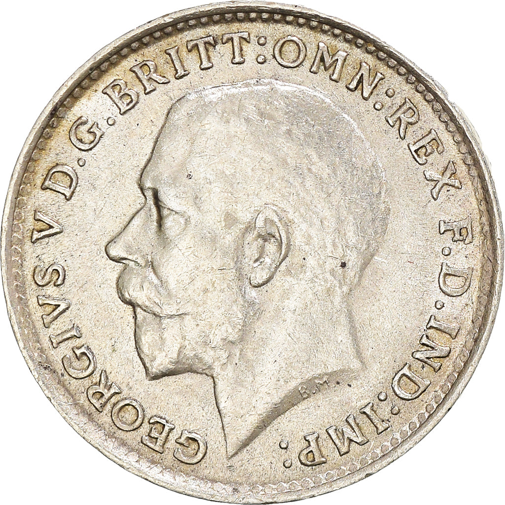 Coin, Great Britain, George V, 3 Pence, 1920, AU(50-53), Silver, KM:813a