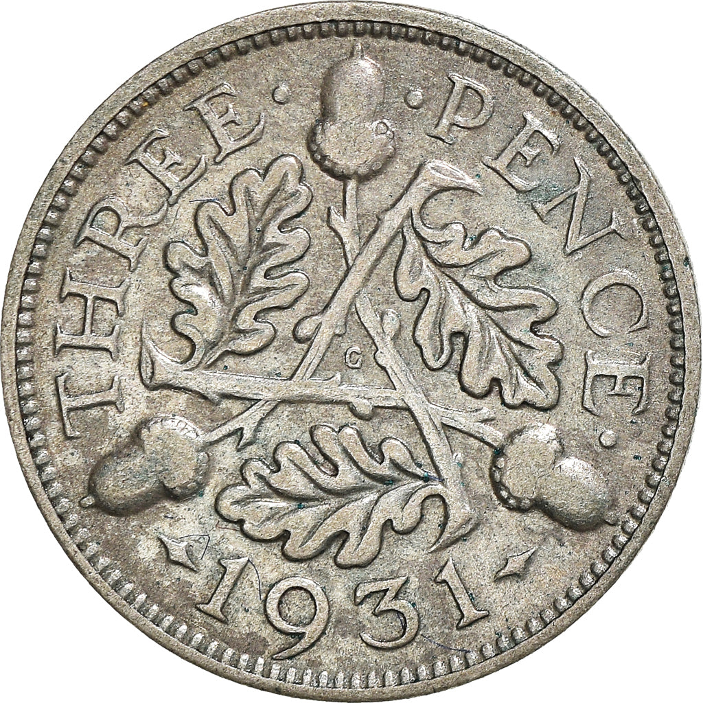 Moneta, Gran Bretagna, George V, 3 Pence, 1931, BB, Argento, KM:831