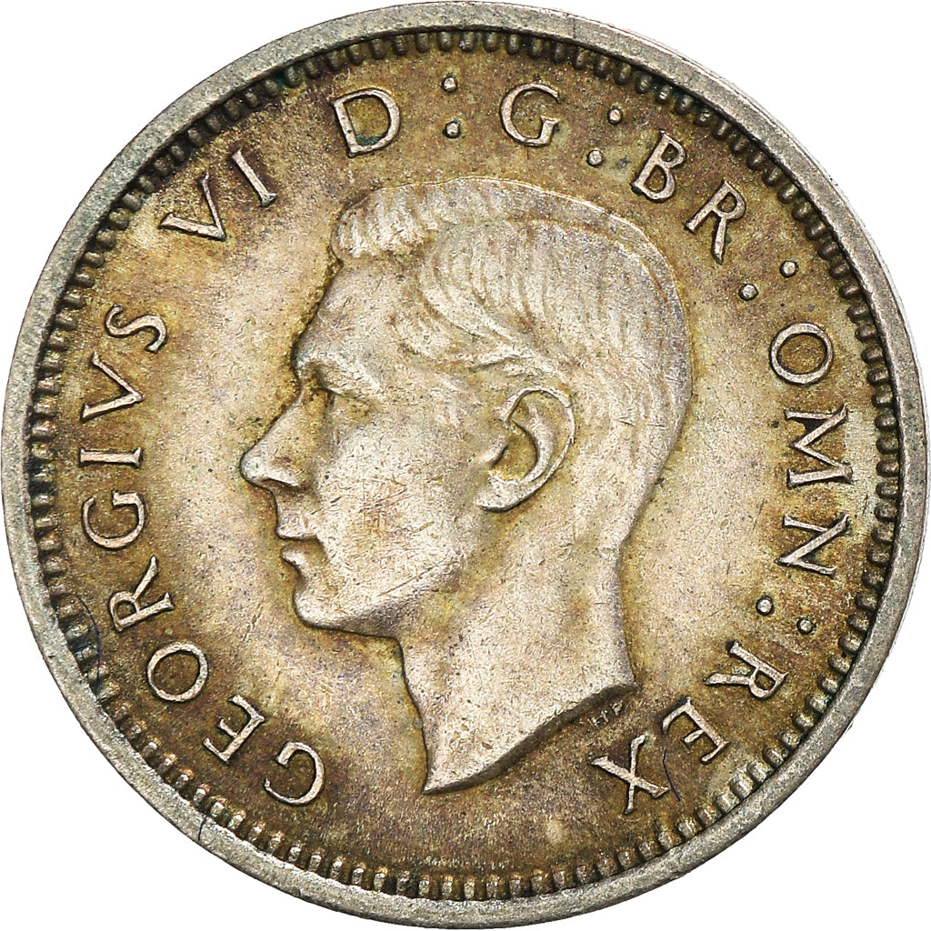 Moneda, Gran Bretaña, George VI, 3 Pence, 1938, MBC, Plata, KM:848