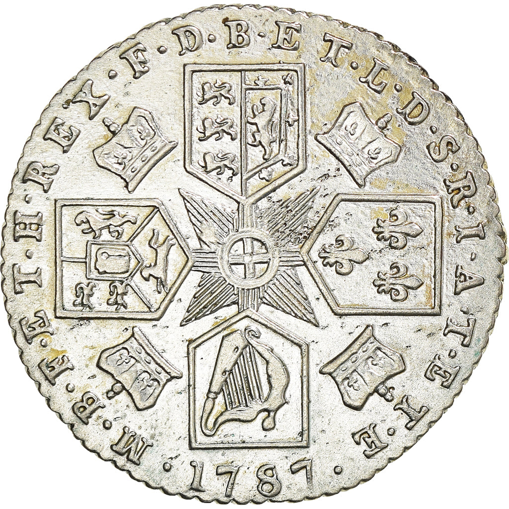 Moneta, Gran Bretagna, George III, 6 Pence, 1787, BB+, Argento, KM:606.1